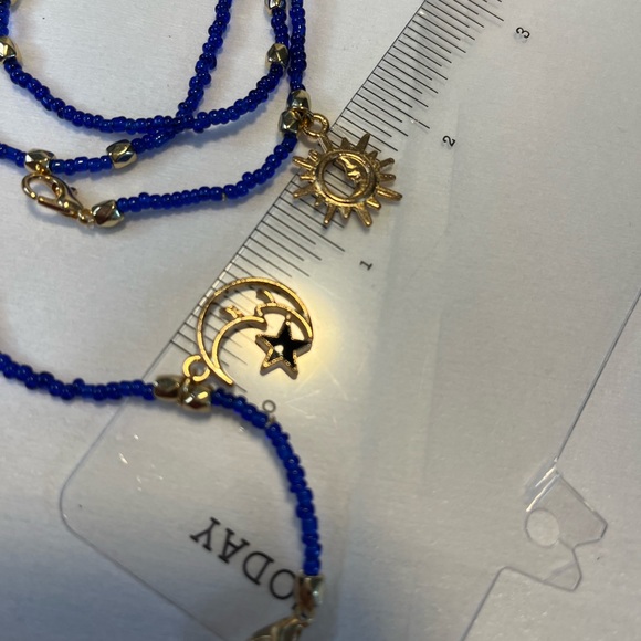 Handmade face mask holder, string bead, evil eyes, moon star & sun & moon - Picture 5 of 17